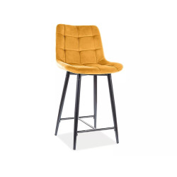 Półhoker Chic H-2 Velvet czarny stelaż/żółty Bluvel 68