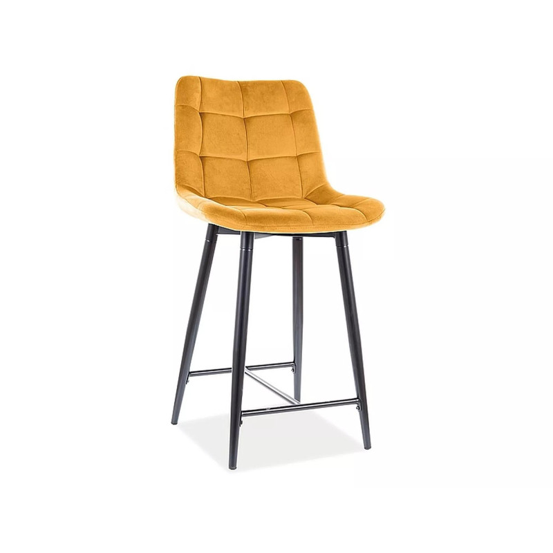 Półhoker Chic H-2 Velvet czarny stelaż/żółty Bluvel 68