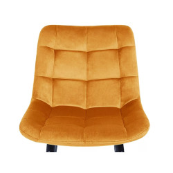 Półhoker Chic H-2 Velvet czarny stelaż/żółty Bluvel 68