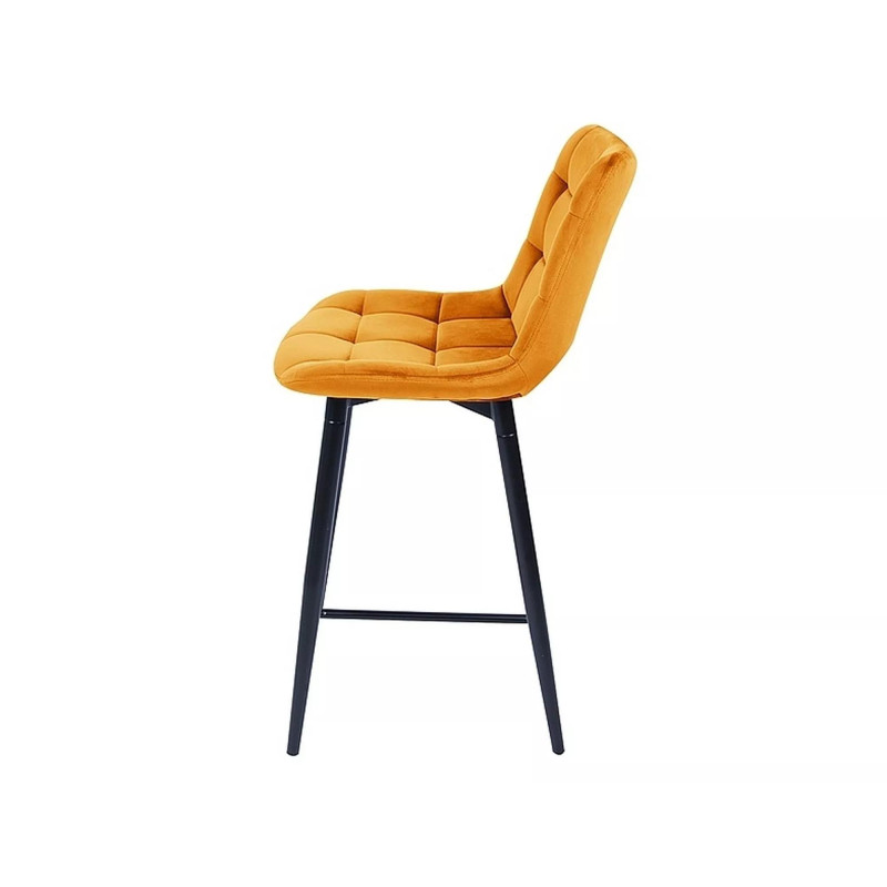 Półhoker Chic H-2 Velvet czarny stelaż/żółty Bluvel 68