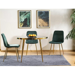 Stół okrągły Calvin czarny efekt marmuru/złoty FI100