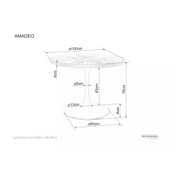 STÓŁ AMADEO ORZECH/CZARNY MAT FI 100