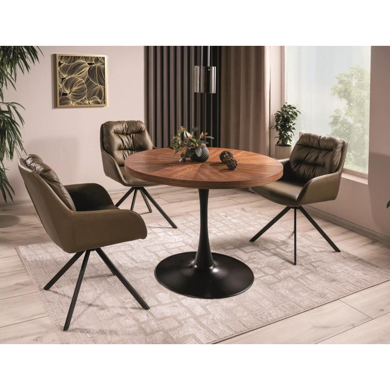 STÓŁ AMADEO ORZECH/CZARNY MAT FI 100