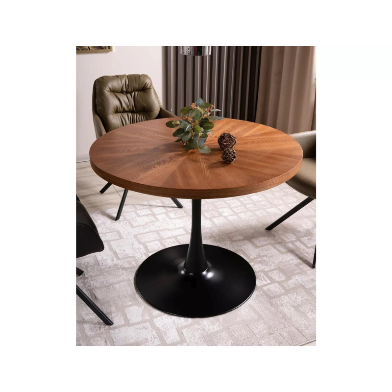 STÓŁ AMADEO ORZECH/CZARNY MAT FI 100