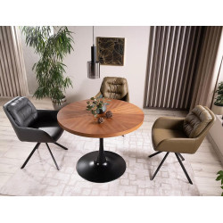 STÓŁ AMADEO ORZECH/CZARNY MAT FI 100