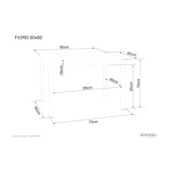 Stół Fiord biały 80X60