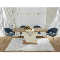 Stół rozkładany Vidar dąb craft tobacco/krem 140(180)X80