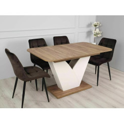 Stół rozkładany Vidar dąb craft tobacco/krem 140(180)X80