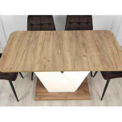 Stół rozkładany Vidar dąb craft tobacco/krem 140(180)X80