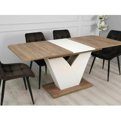 Stół rozkładany Vidar dąb craft tobacco/krem 140(180)X80