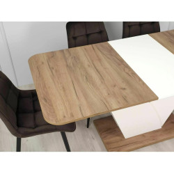 Stół rozkładany Vidar dąb craft tobacco/krem 140(180)X80