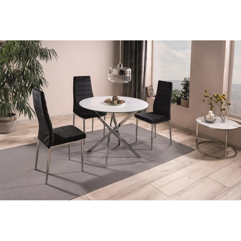 Stół Agis transparentny/chrom FI90