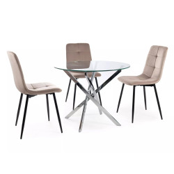 Stół Agis transparentny/chrom FI90