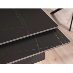 Nowoczesny stół Genesis czarny/czarny/jesion 180(240)x90