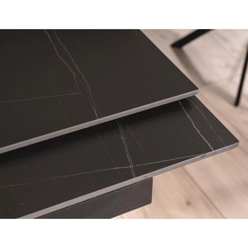 Nowoczesny stół Genesis czarny/czarny/jesion 180(240)x90