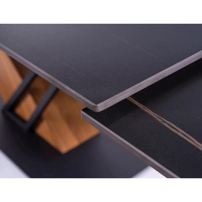 Nowoczesny stół Genesis czarny/czarny/jesion 180(240)x90