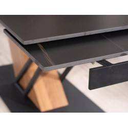 Nowoczesny stół Genesis czarny/czarny/jesion 180(240)x90