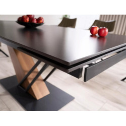 Nowoczesny stół Genesis czarny/czarny/jesion 180(240)x90