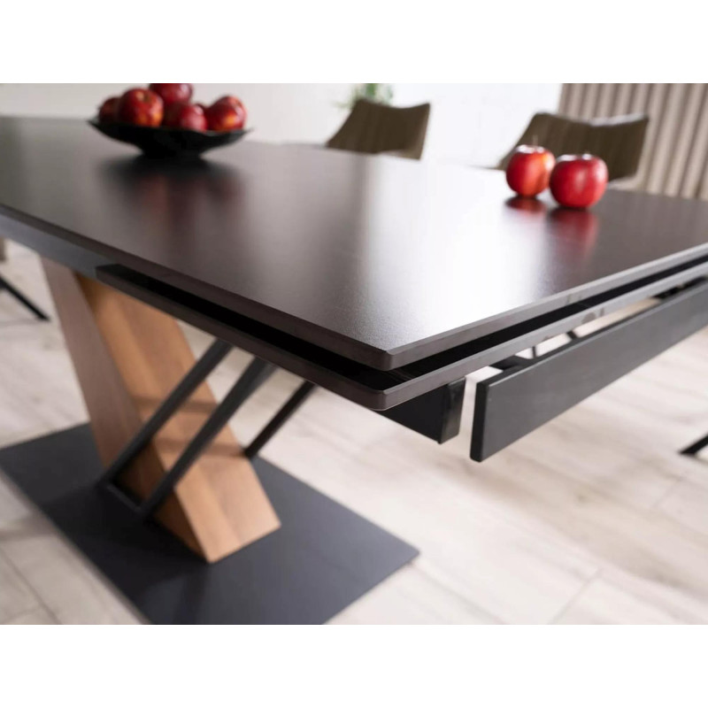 Nowoczesny stół Genesis czarny/czarny/jesion 180(240)x90