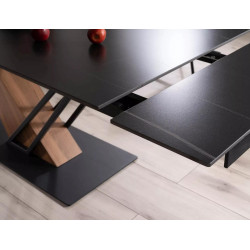 Nowoczesny stół Genesis czarny/czarny/jesion 180(240)x90