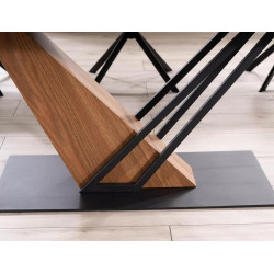 Nowoczesny stół Genesis czarny/czarny/jesion 180(240)x90