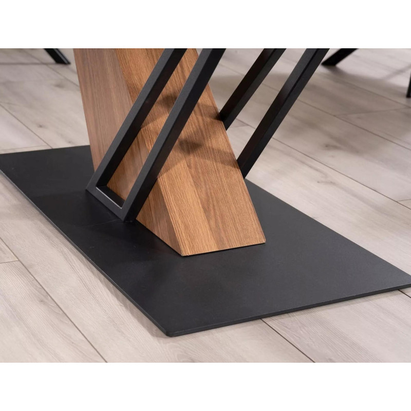 Nowoczesny stół Genesis czarny/czarny/jesion 180(240)x90