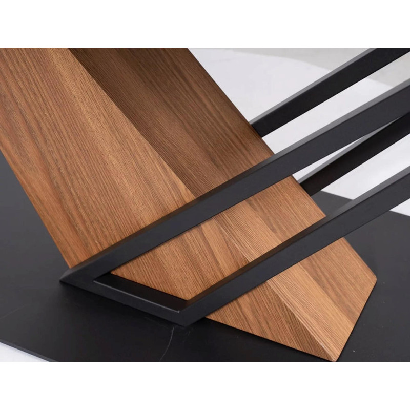 Nowoczesny stół Genesis czarny/czarny/jesion 180(240)x90