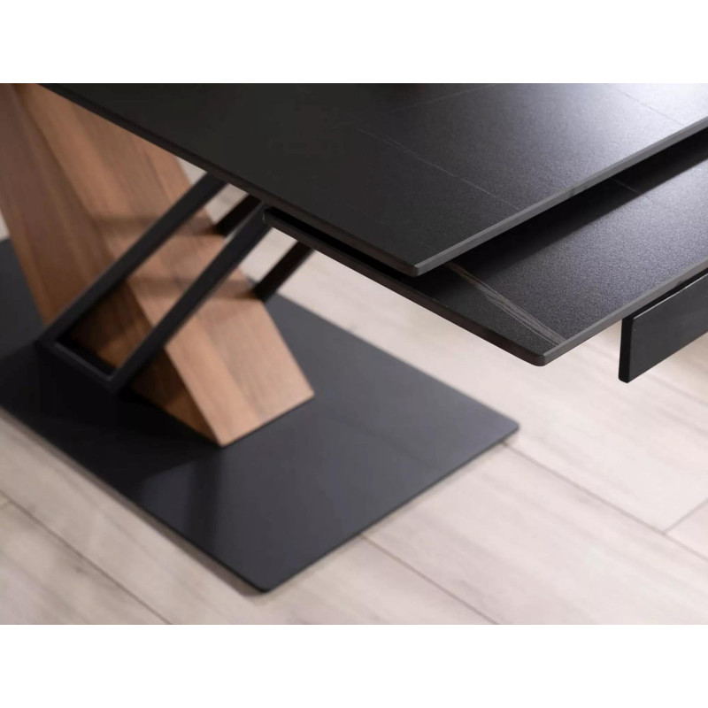 Nowoczesny stół Genesis czarny/czarny/jesion 180(240)x90