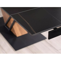 Nowoczesny stół Genesis czarny/czarny/jesion 180(240)x90
