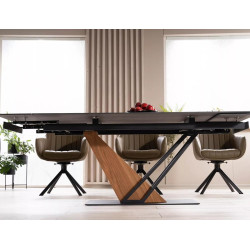 Nowoczesny stół Genesis czarny/czarny/jesion 180(240)x90