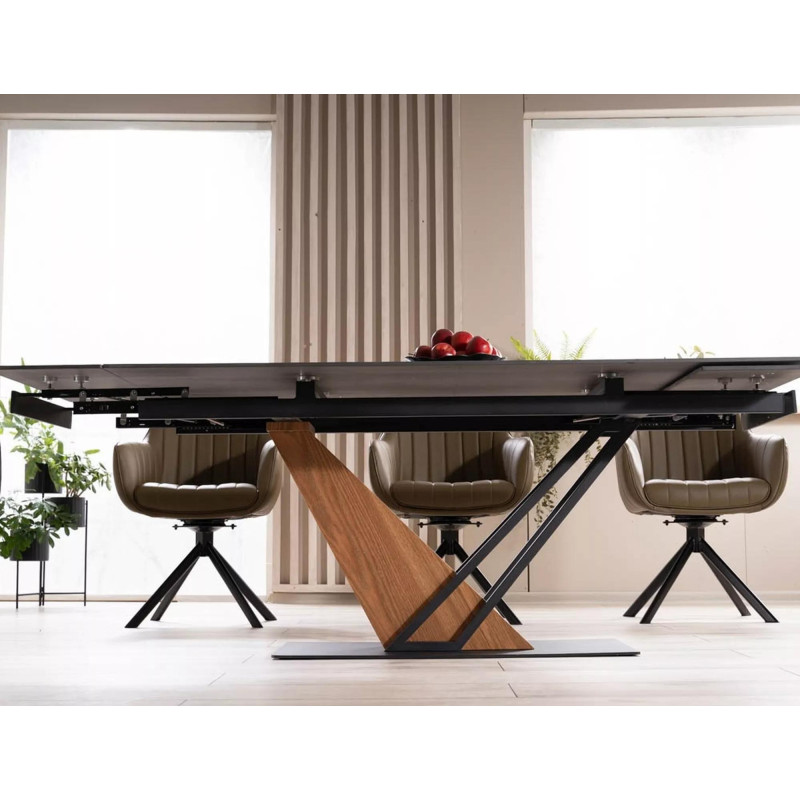 Nowoczesny stół Genesis czarny/czarny/jesion 180(240)x90