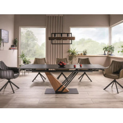 Nowoczesny stół Genesis czarny/czarny/jesion 180(240)x90