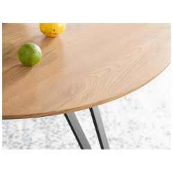 Stół Tetis dąb/czarny mat stelaż FI100