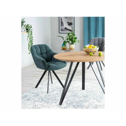 Stół Tetis dąb/czarny mat stelaż FI100