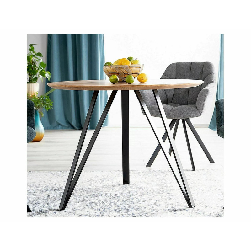 Stół Tetis dąb/czarny mat stelaż FI100