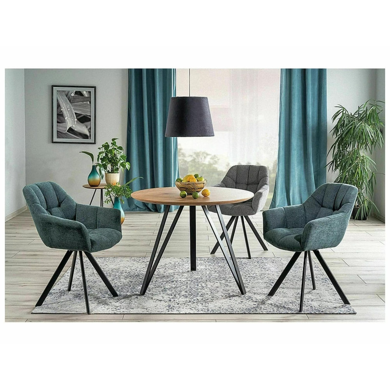 Stół Tetis dąb/czarny mat stelaż FI100