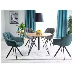 Stół Tetis dąb/czarny mat stelaż FI100