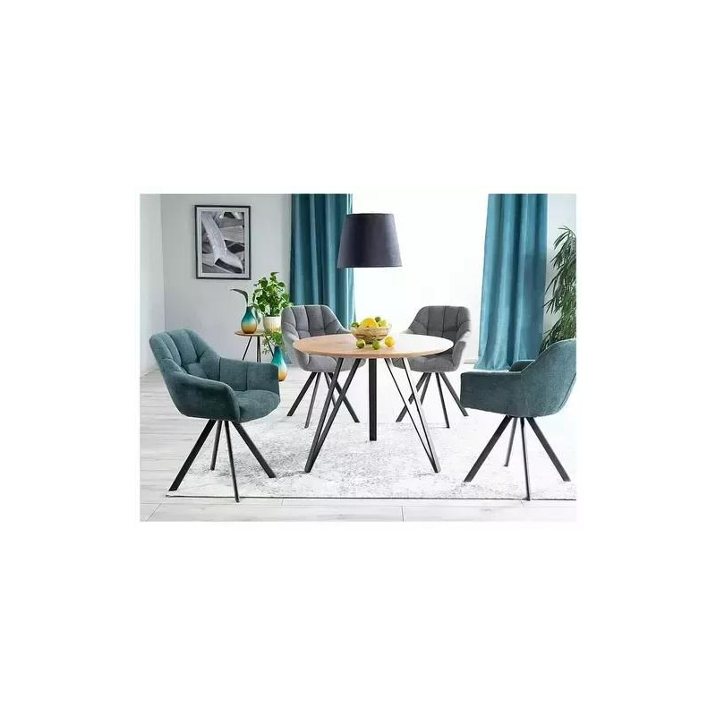 Stół Tetis dąb/czarny mat stelaż FI100