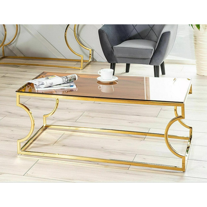 ŁAWA KENZO A SZKŁO DYMIONE BURSZTYNOWE/ZŁOTY 120X60