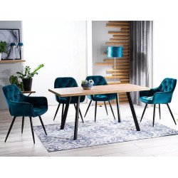 Rozkładany stół Brick dąb artisan/czarny 120(160)X80