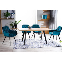 Rozkładany stół Brick dąb artisan/czarny 120(160)X80