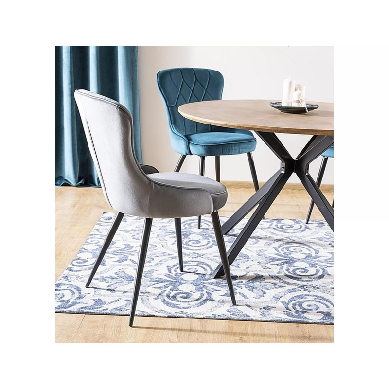 Stół okrągły nierozkładany 120 Amethyst dąb/czarny mat