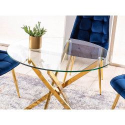 Stół Agis transparentny/złoty FI90