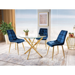 Stół Agis transparentny/złoty FI90