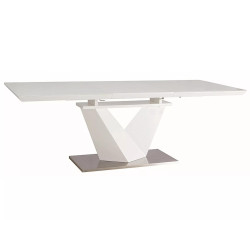 Stół rozkładany Alaras III biały/biały lakier 160(220)x90