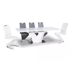 Stół rozkładany Alaras III biały/biały lakier 160(220)x90