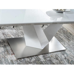 Stół rozkładany Alaras III biały/biały lakier 160(220)x90