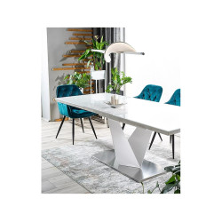 Stół rozkładany Alaras III biały/biały lakier 160(220)x90