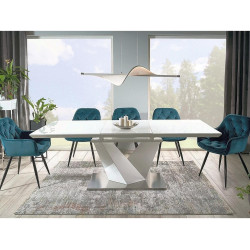 Stół rozkładany Alaras III biały/biały lakier 160(220)x90