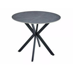 Okrągły stół Talia szary efekt marmuru/czarny fi90